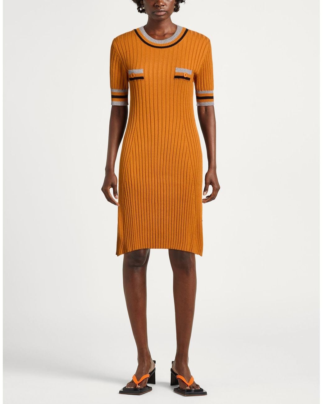 Dixie Orange Marigold Midi Dress Viscose, Polyester, Polyamide