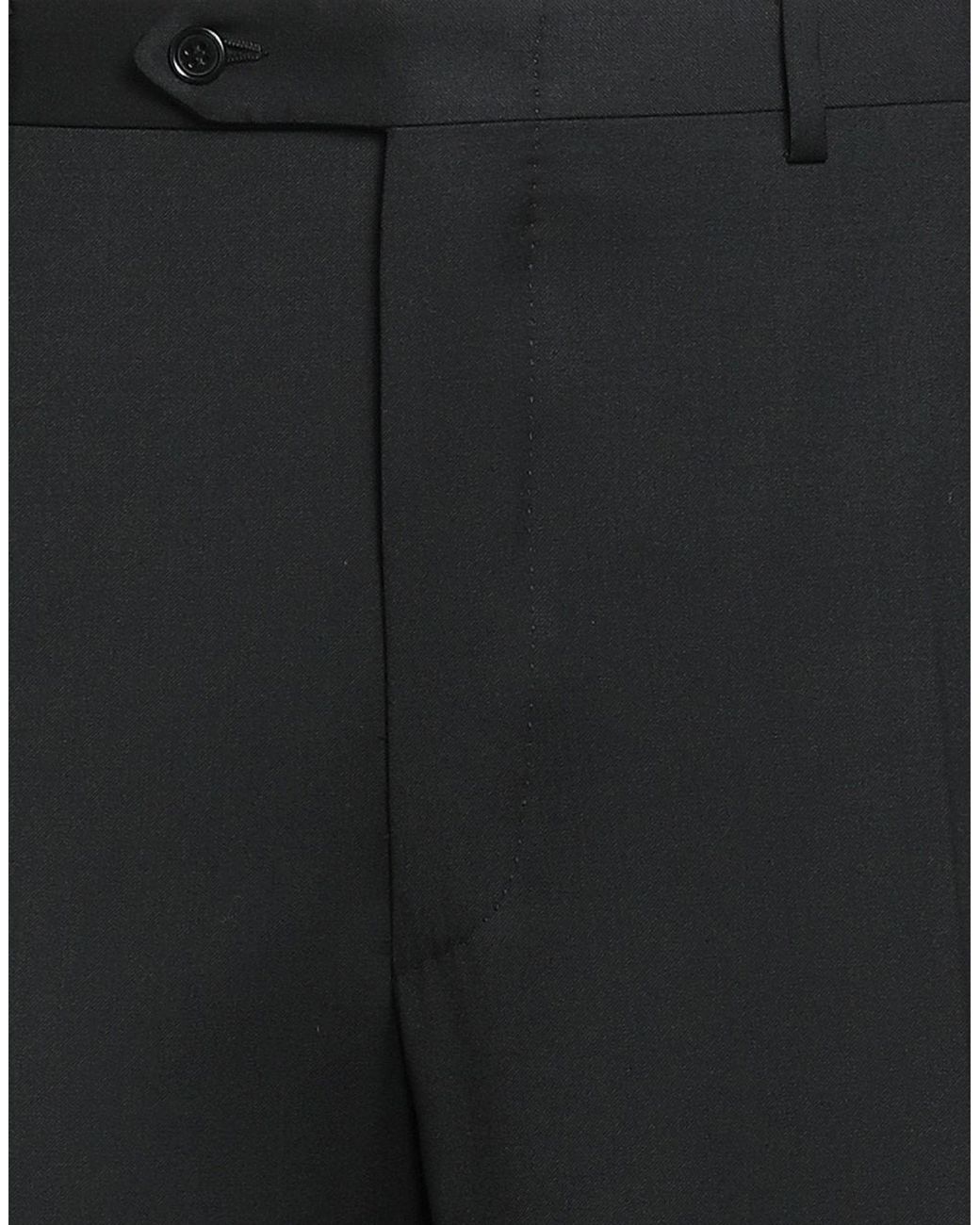 Canali Black Pants Virgin Wool for men