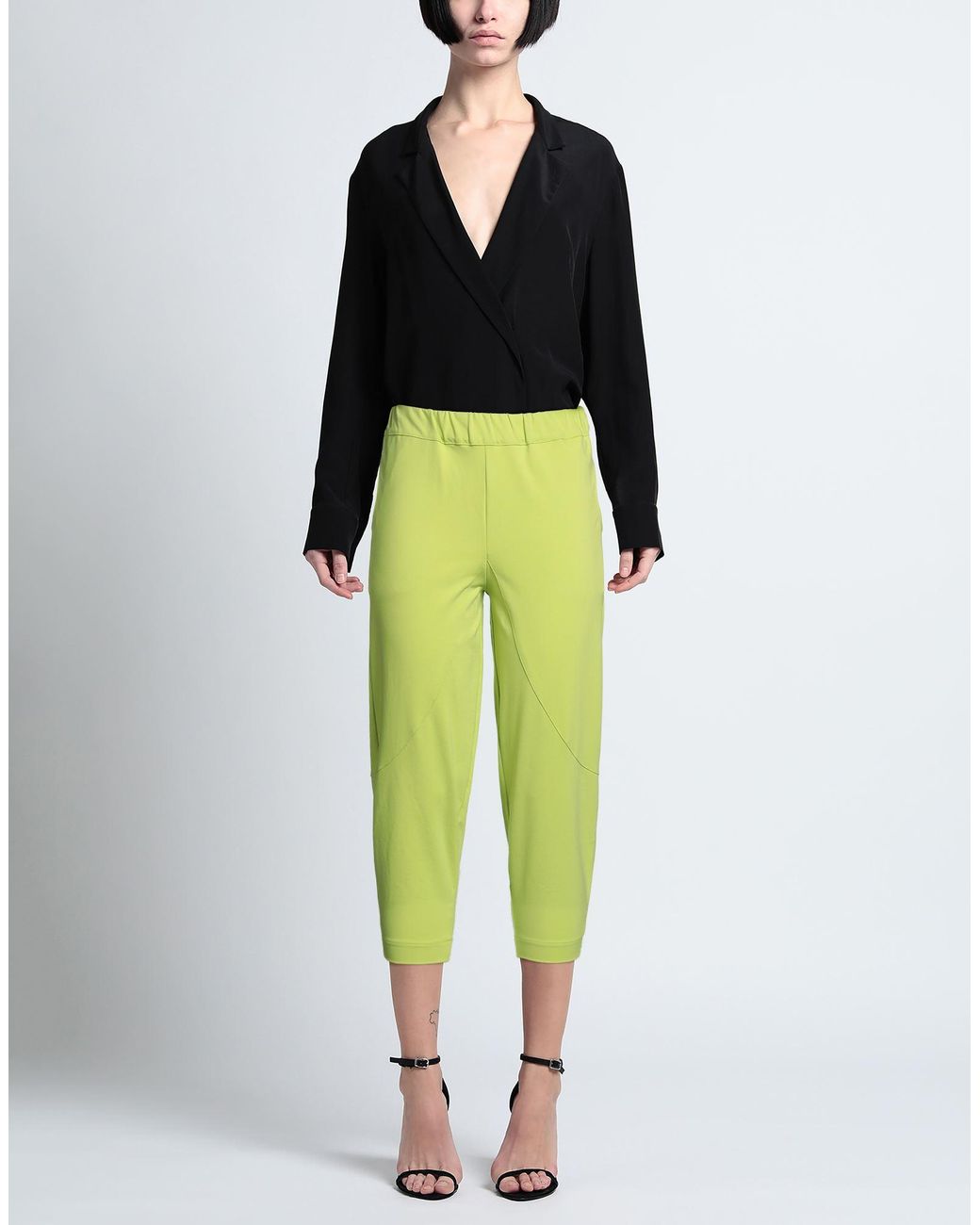 SOHO-T Yellow Lime Pants Cotton, Polyamide, Elastane
