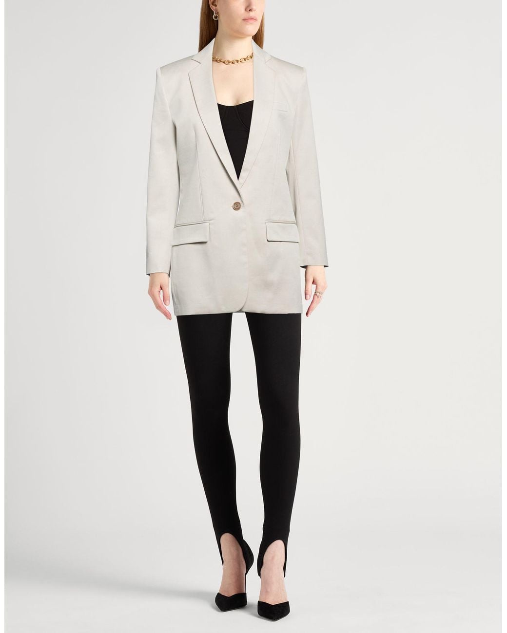 Barbara Bui White Blazer Wool, Cotton, Elastane