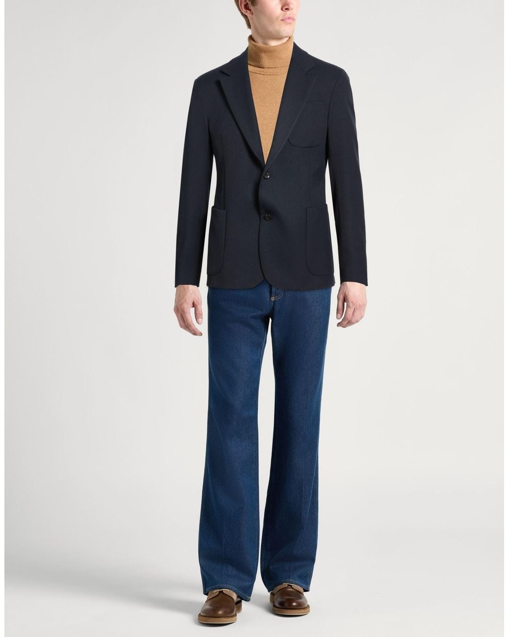 Emporio Armani Blue Blazer Polyester, Viscose, Elastane for men