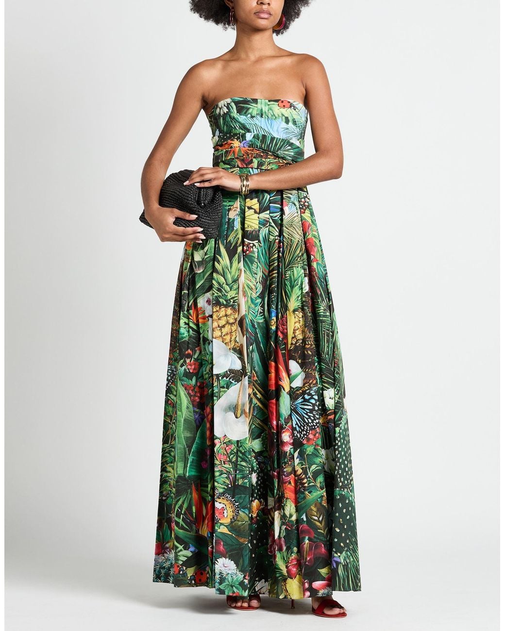 Dolce & Gabbana Green Dark Maxi Dress Cotton