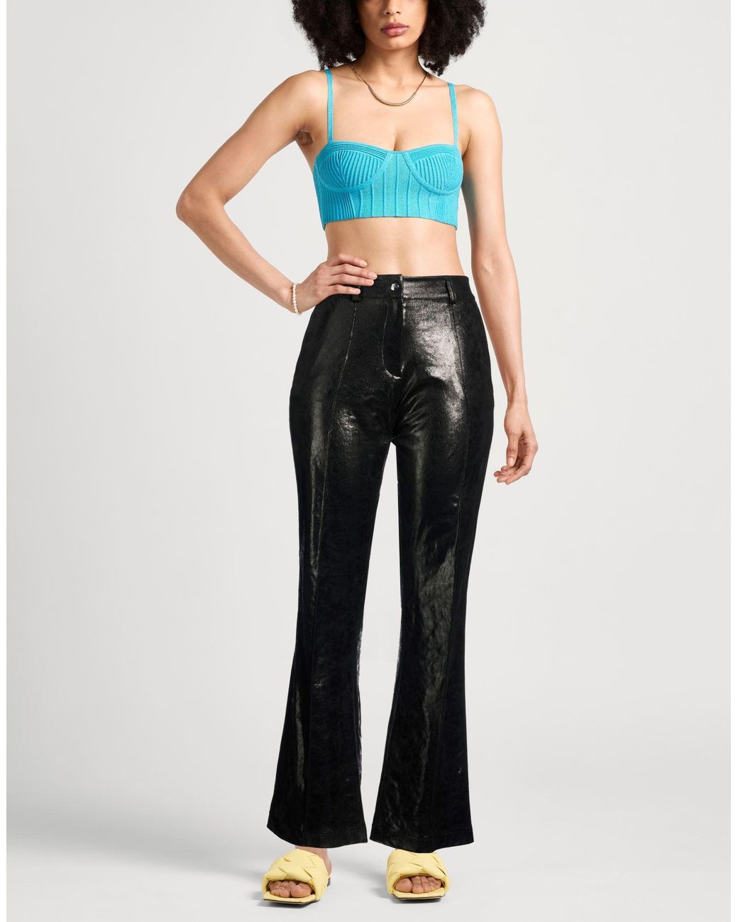 Akep Black Pants Polyester, Elastane