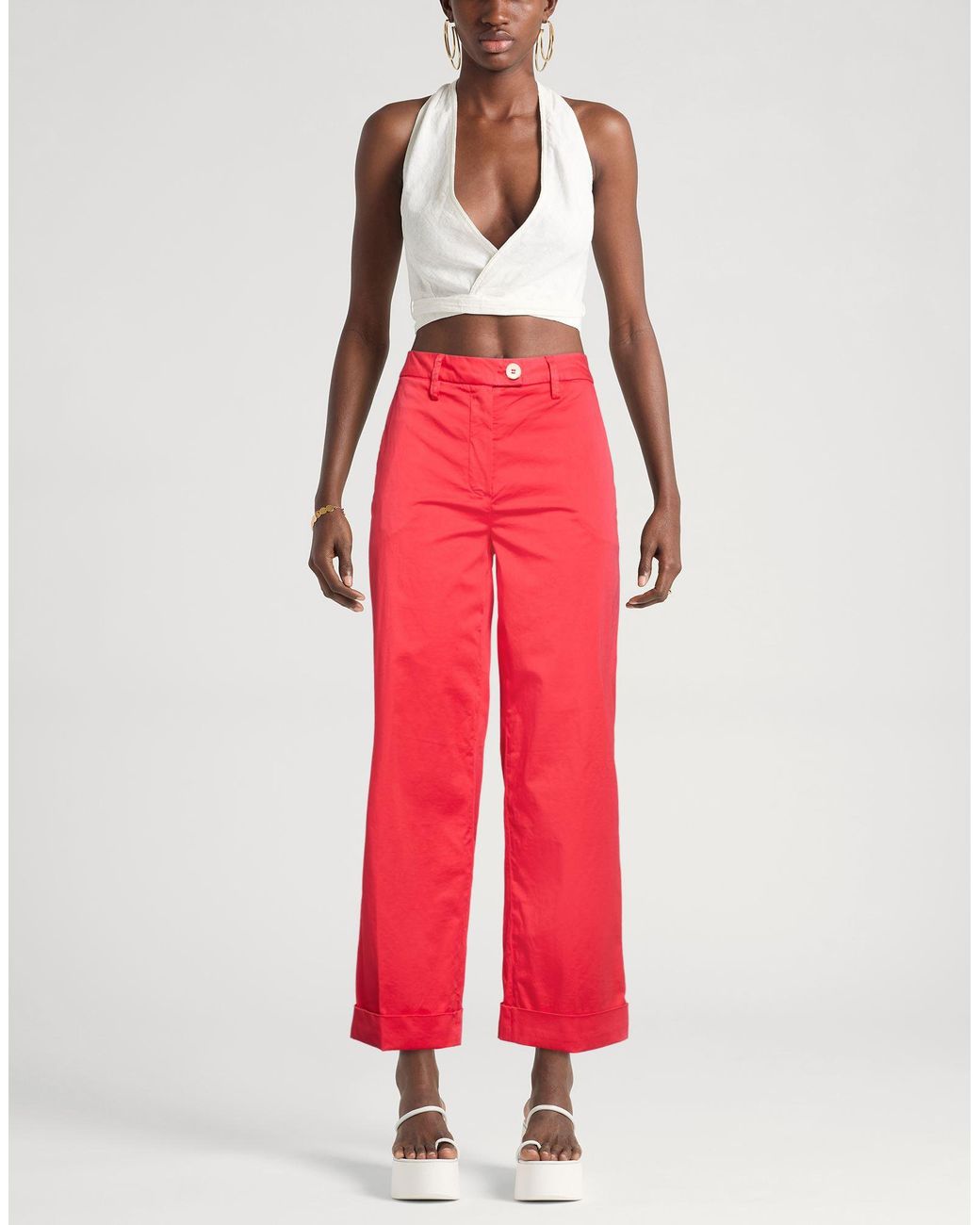 RE_HASH Red Pants Cotton, Elastane