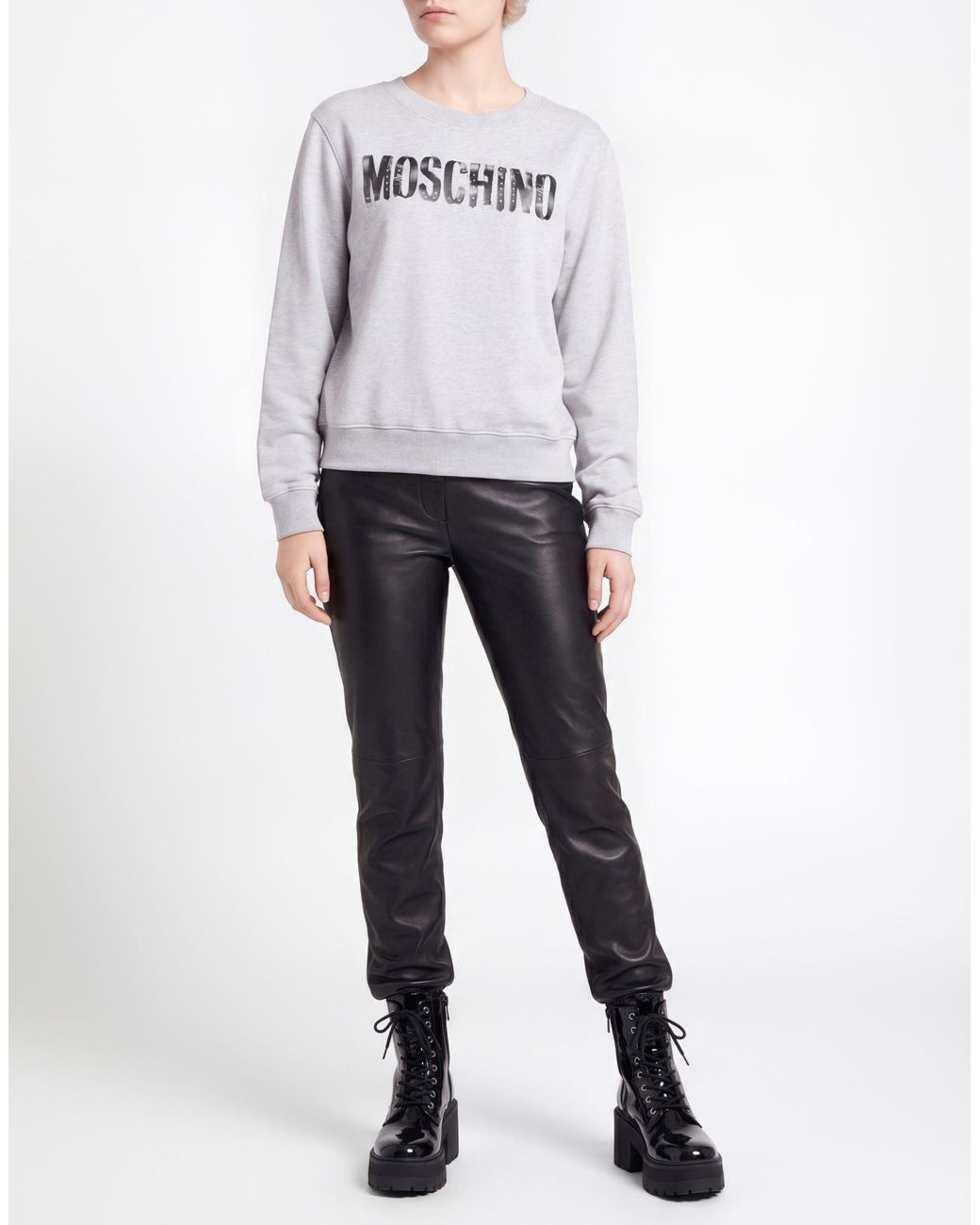Moschino Gray Sweatshirt Cotton