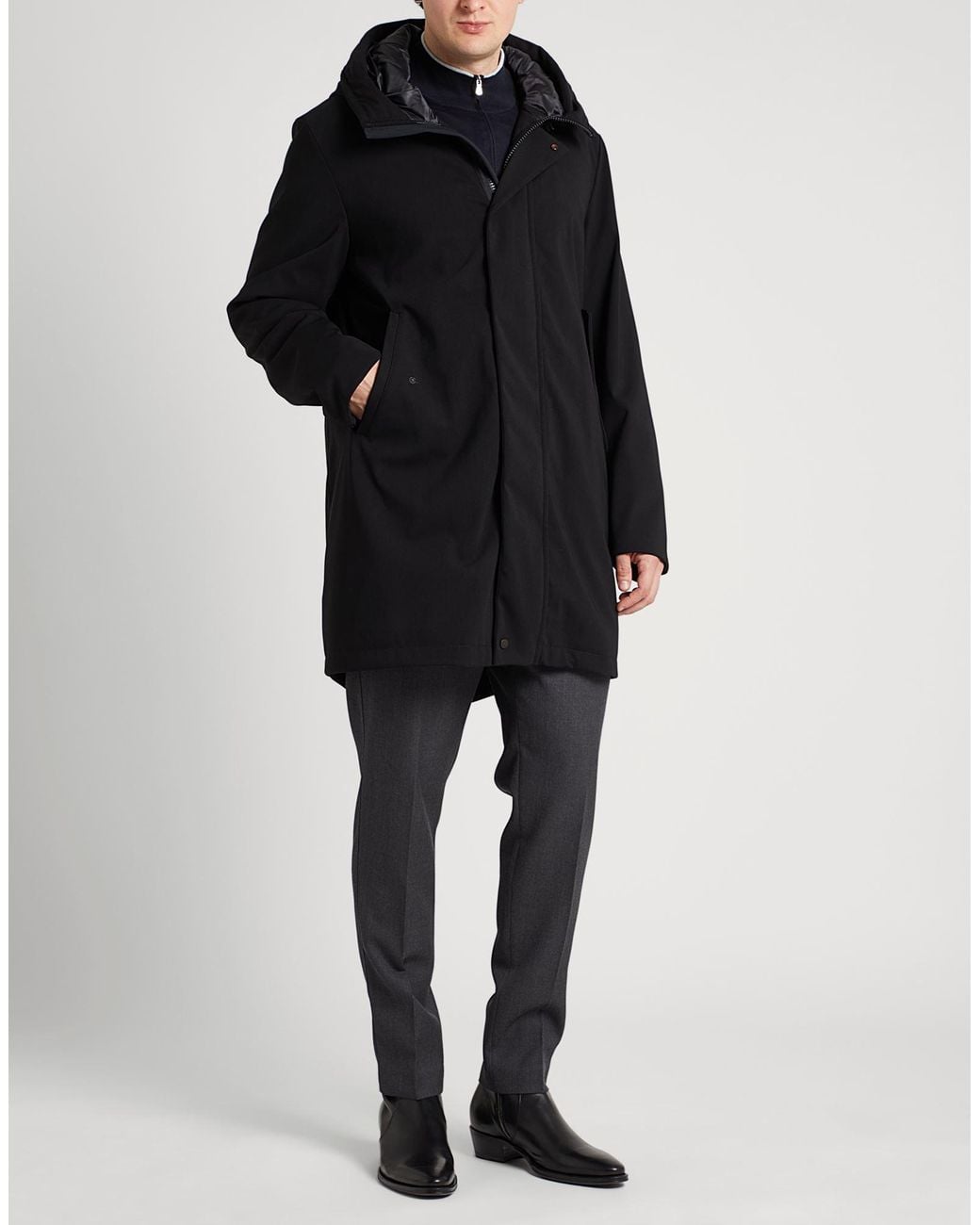 Peuterey Black Coat Polyester for men