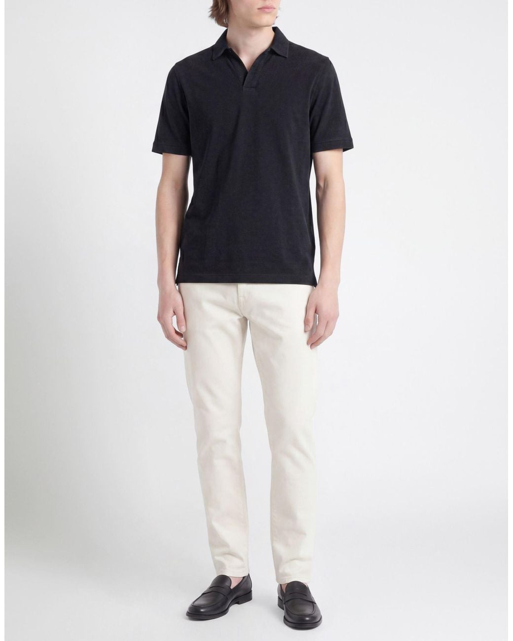 FILIPPO DE LAURENTIIS Black Polo Shirt Cotton for men
