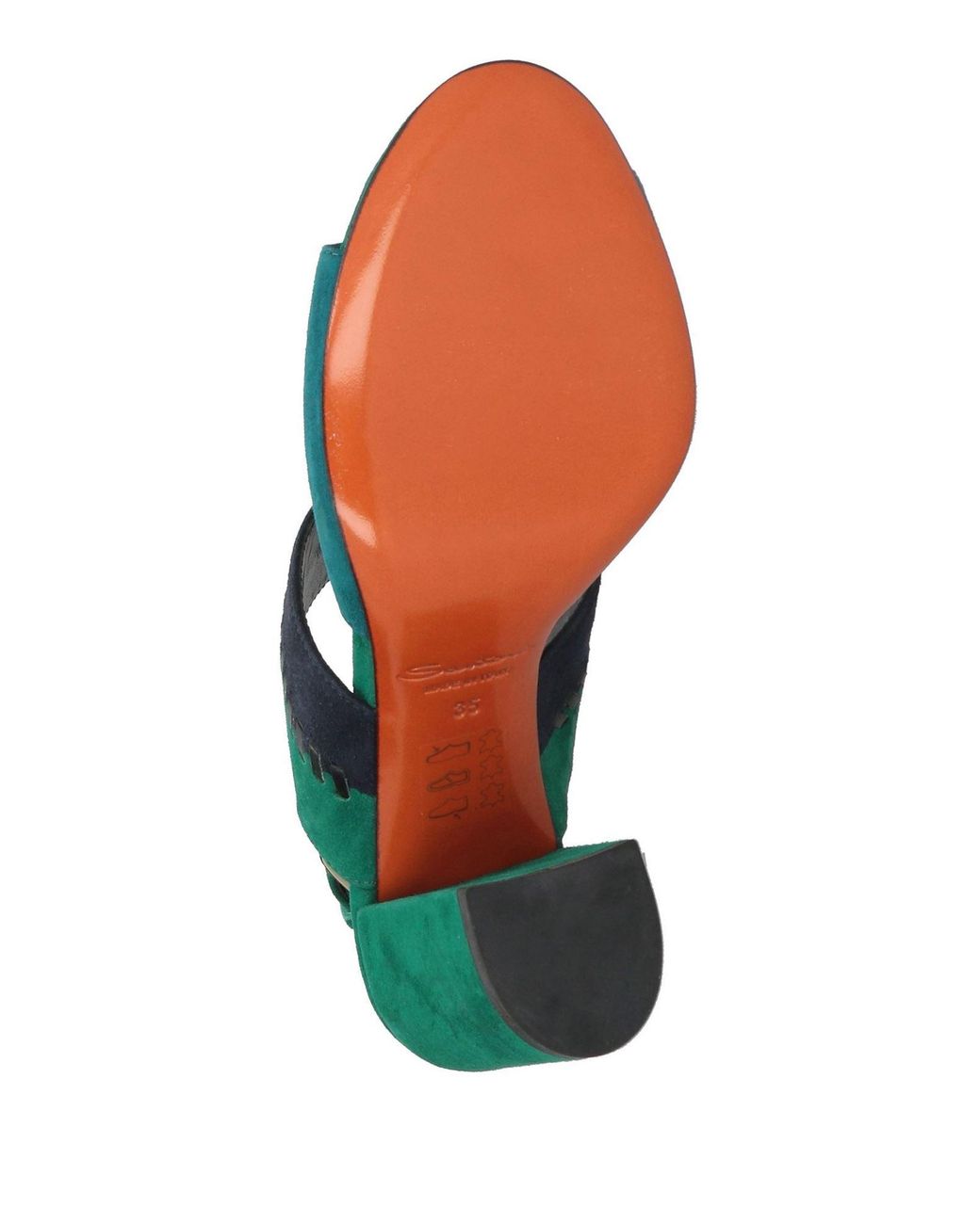 Santoni Green Deep Sandals Leather