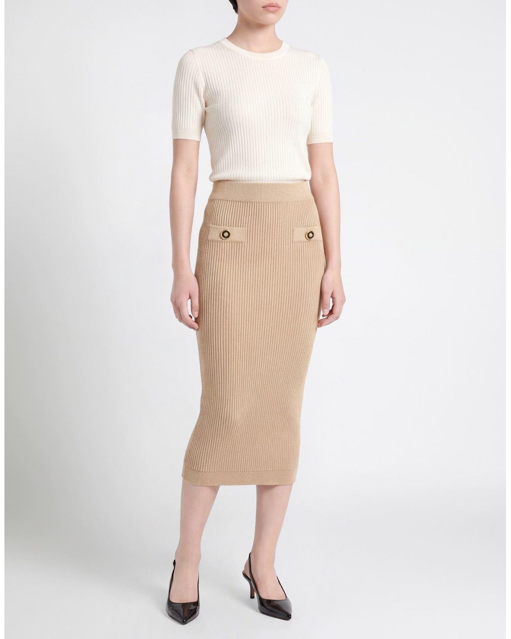 Balmain Natural Midi Skirt