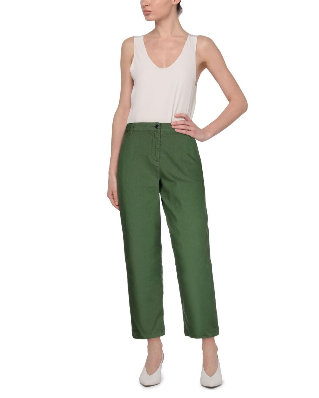 Semicouture Green Jeans Cotton, Elastane