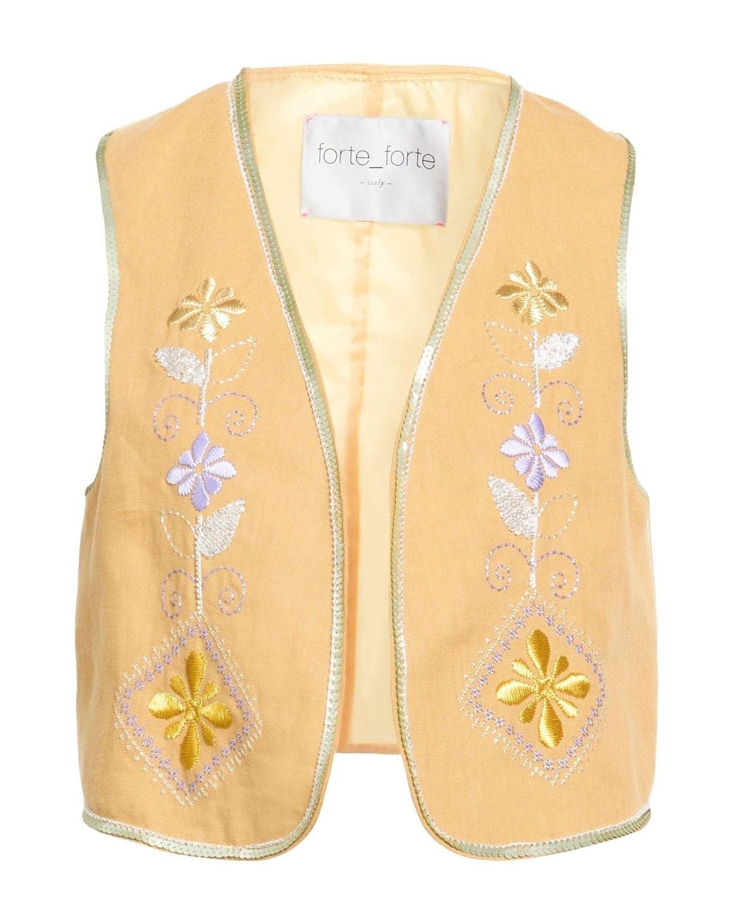 Forte_forte Yellow Tailored Vest Linen, Cupro