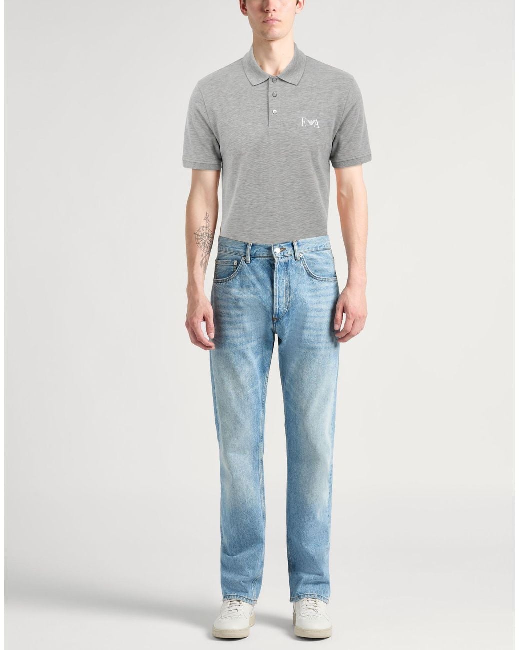 Emporio Armani Gray Polo Shirt for men