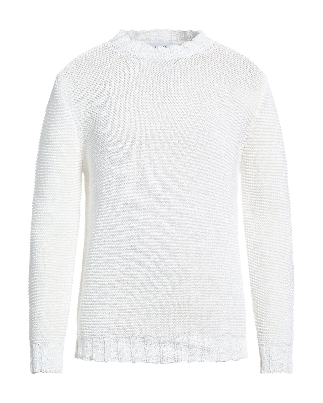 Alpha Studio White Sweater Polyester, Polyamide for men