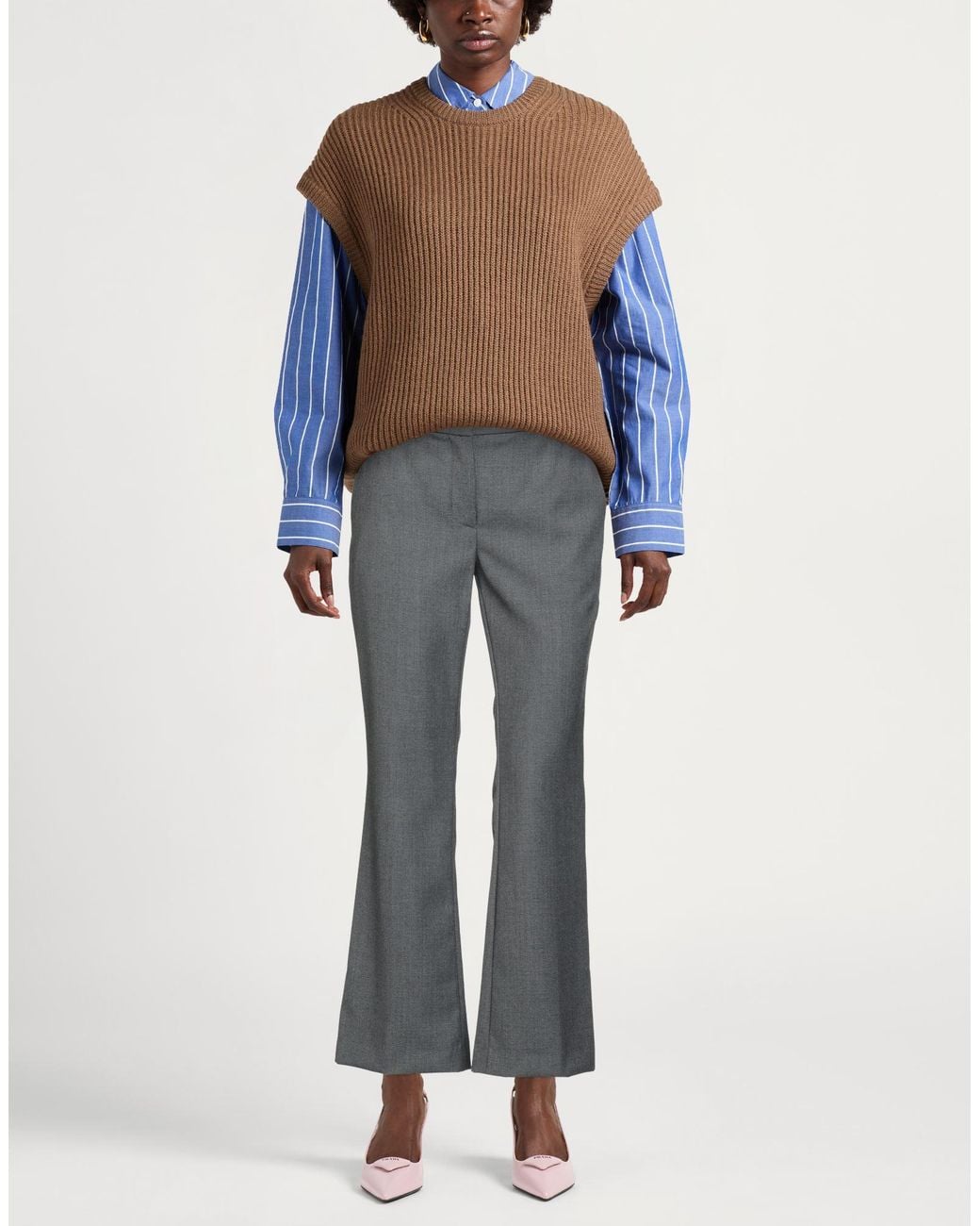 L'Autre Chose Gray Pants Wool