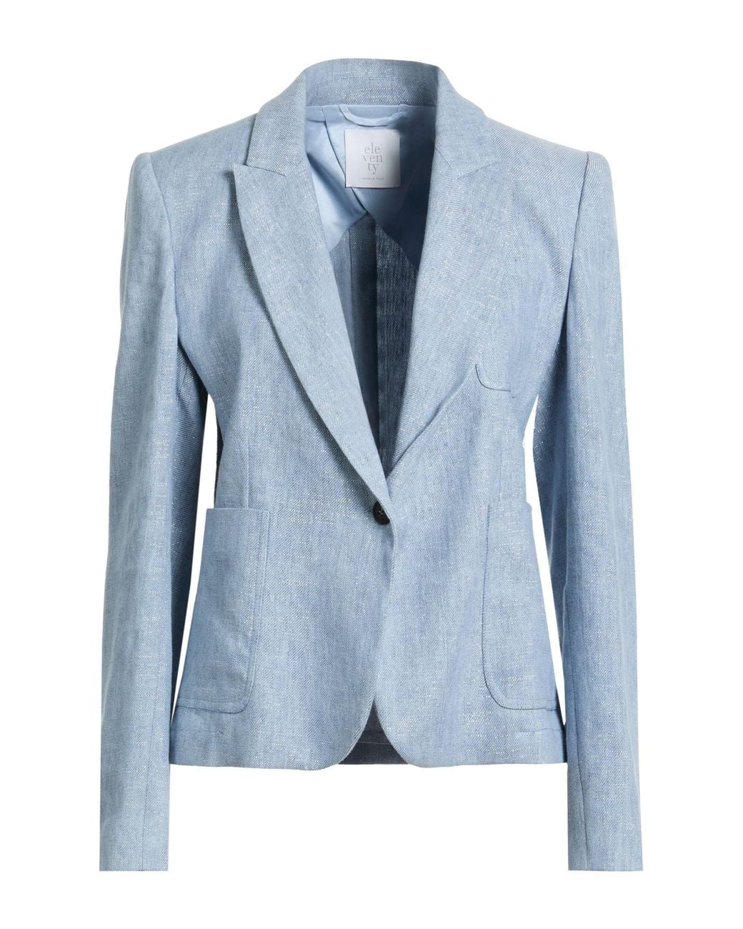 Eleventy Blue Blazer Linen, Cotton, Viscose, Polyester