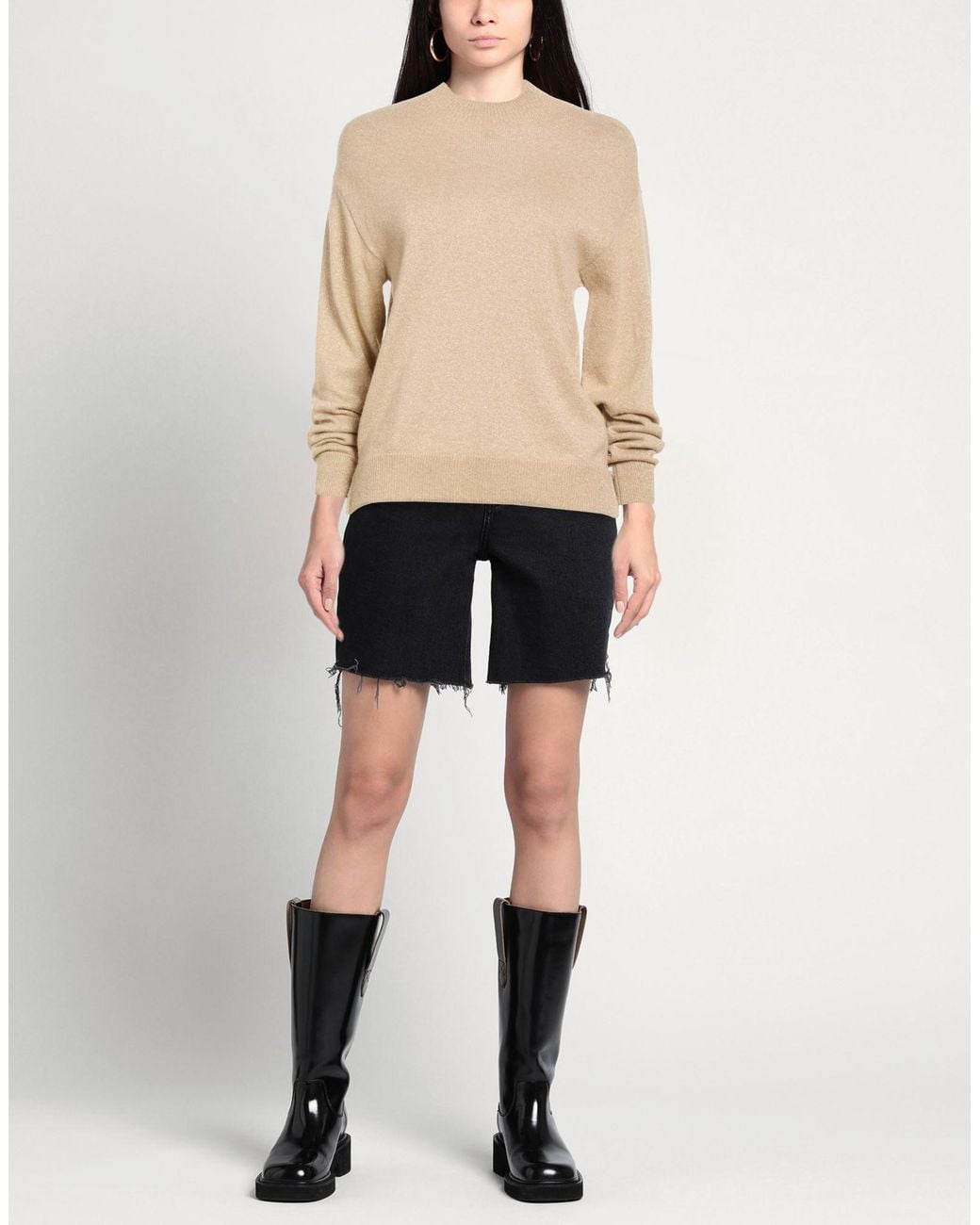 ARMANI EXCHANGE Natural Turtleneck Polyamide, Viscose, Wool, Metallic Fiber, Cashmere