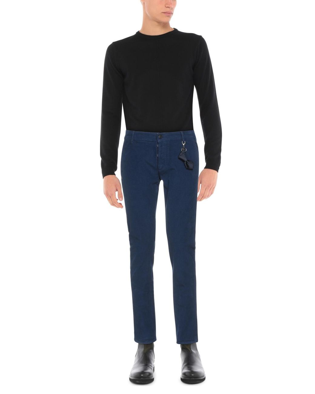 Daniele Alessandrini Blue Pants Cotton, Elastane for men