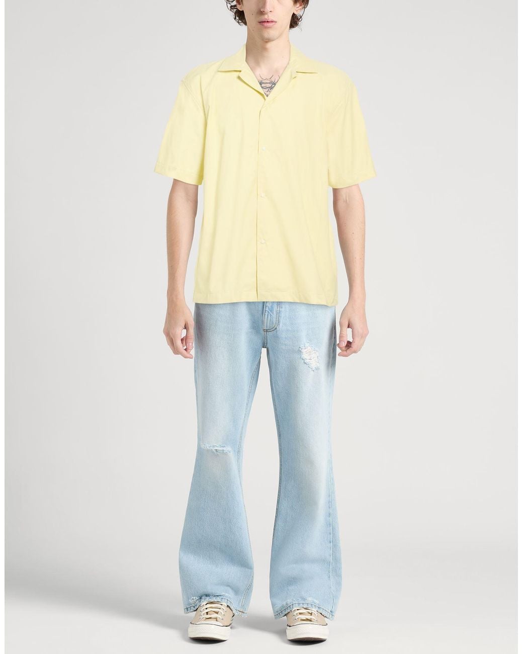 Sunnei Yellow Shirt Cotton, Nylon for men