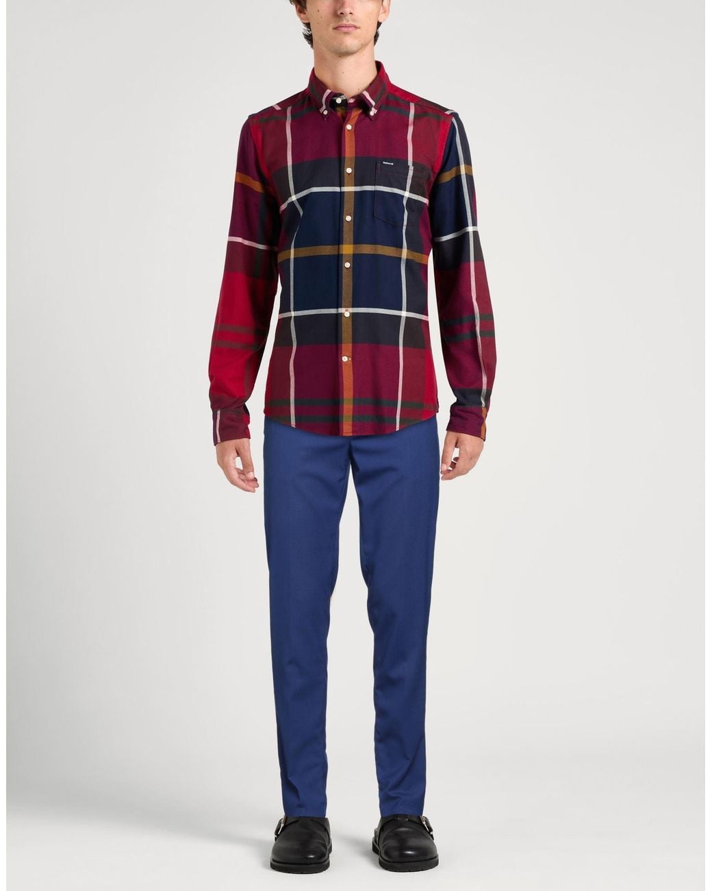 Brian Dales Blue Pants Polyester, Wool, Elastane for men