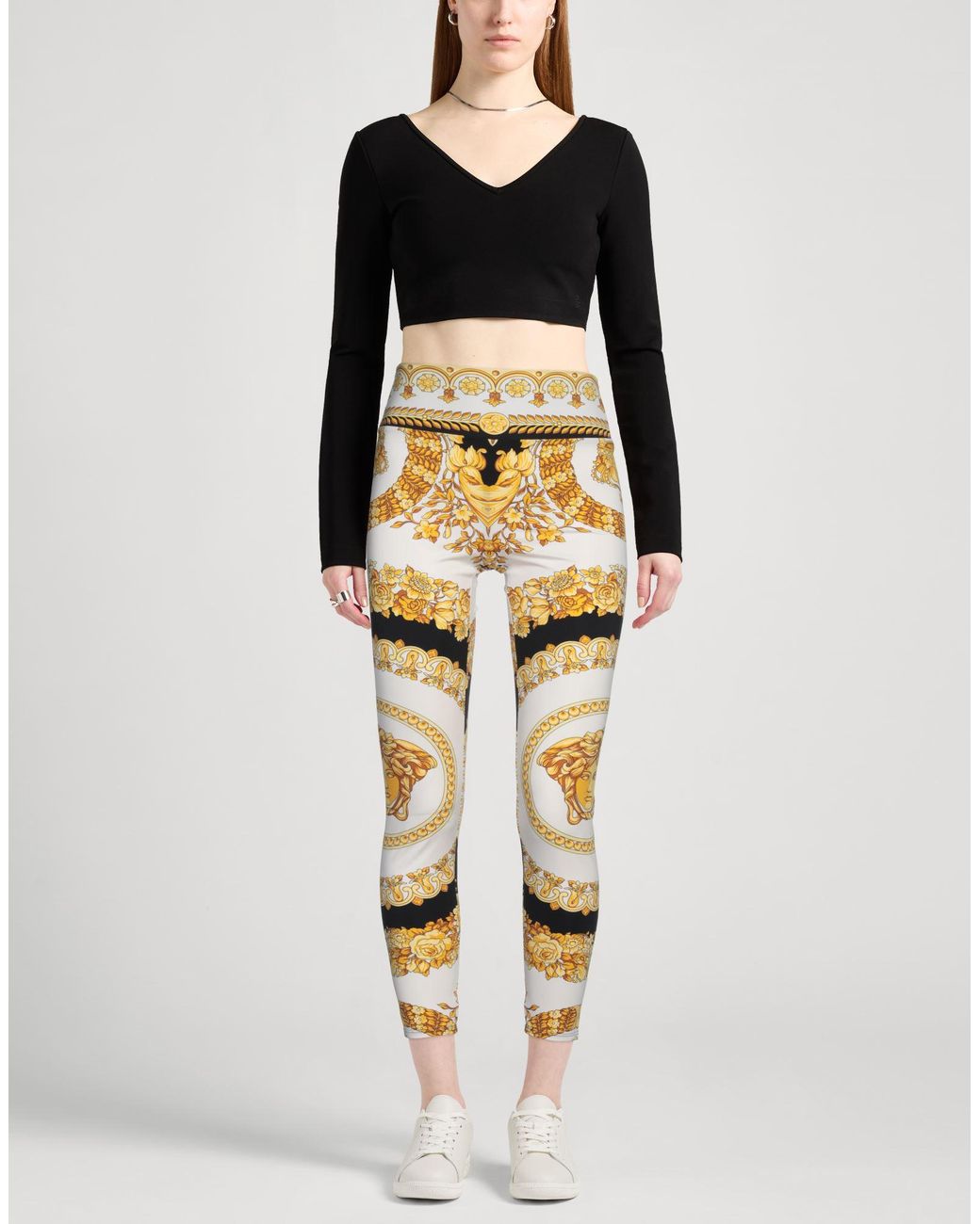 Versace Yellow Off Leggings Polyamide, Elastane