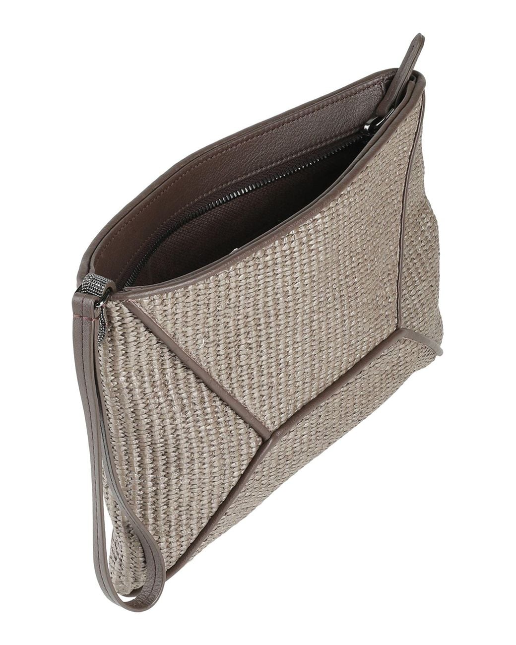 Brunello Cucinelli Gray Taupe Handbag Cotton, Polyamide