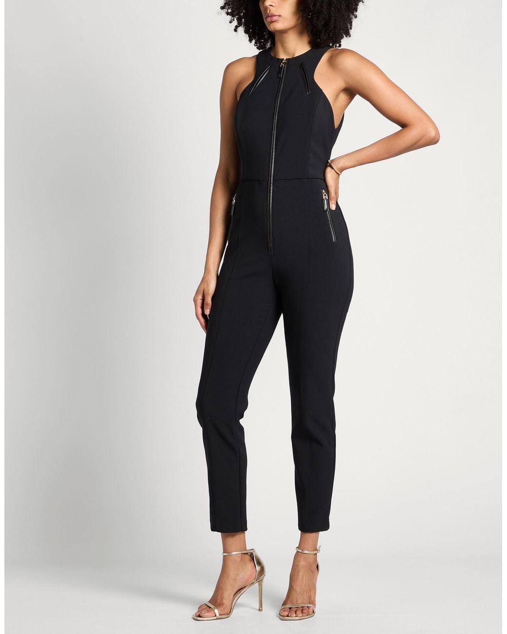 Elisabetta Franchi Blue Jumpsuit Polyester, Elastane