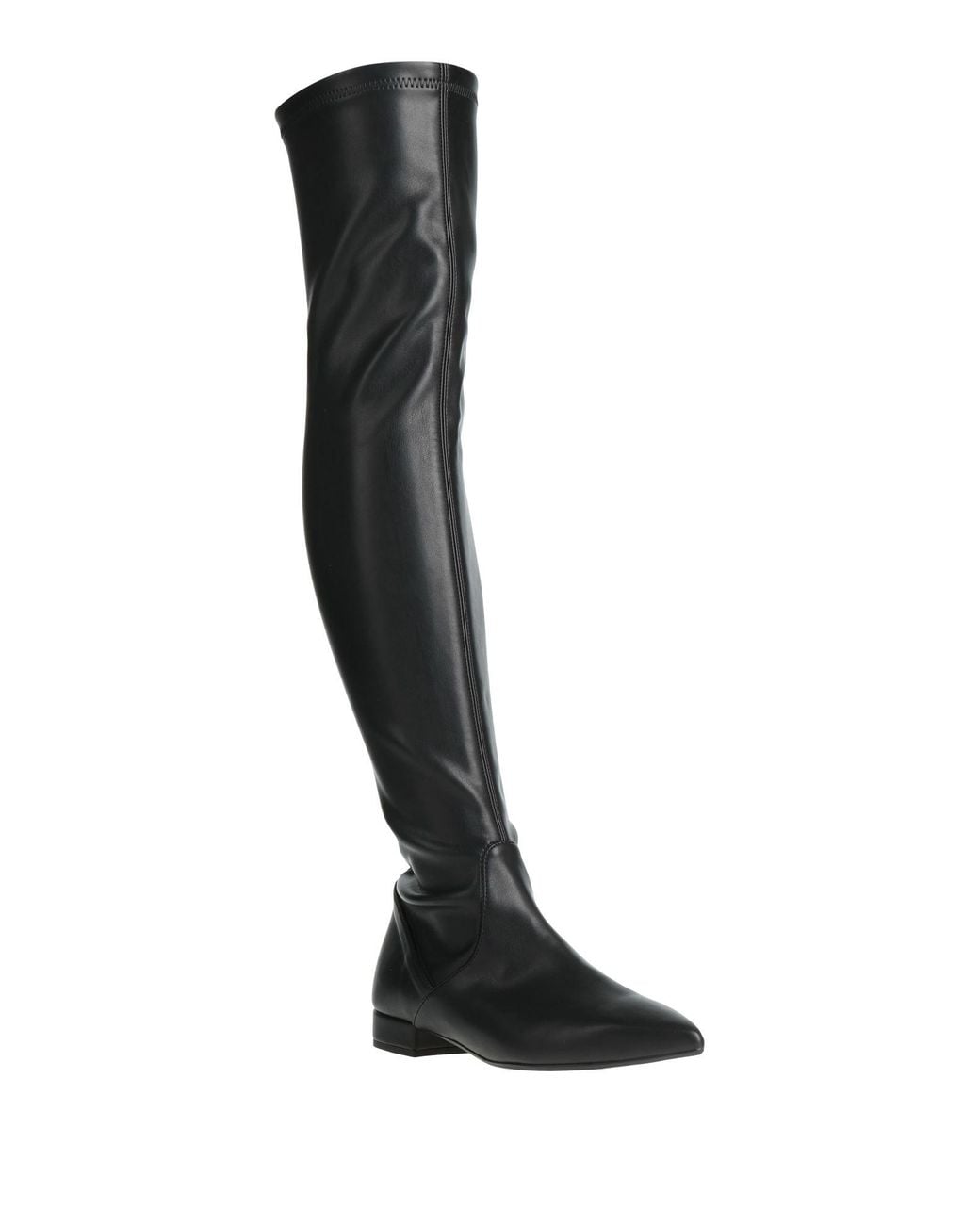 Anna F. Black Boot Textile Fibers