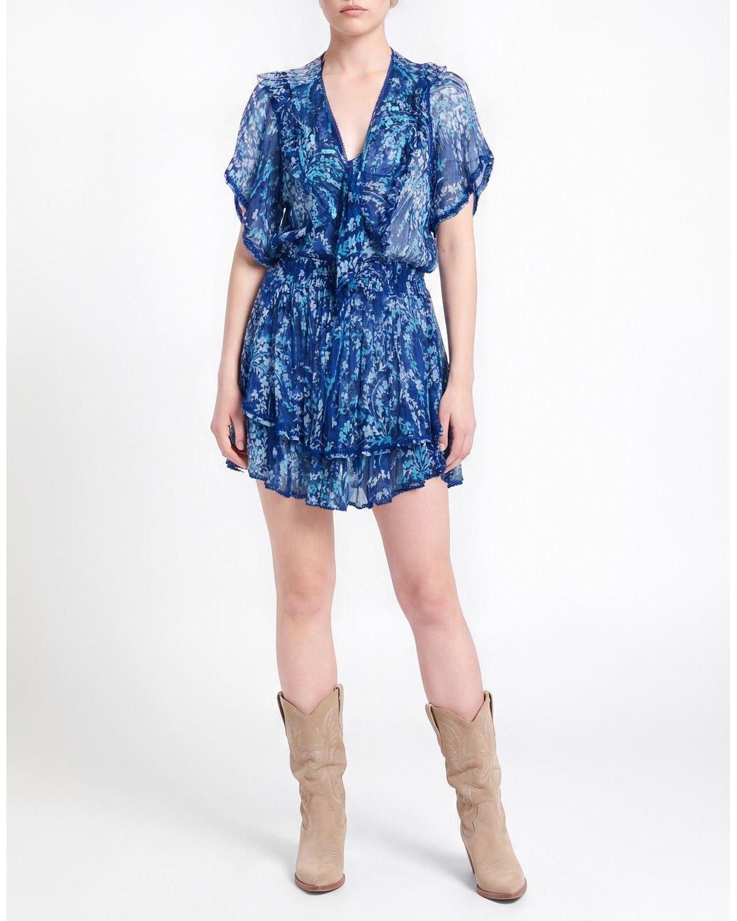 Poupette Blue Midnight Mini Dress Silk