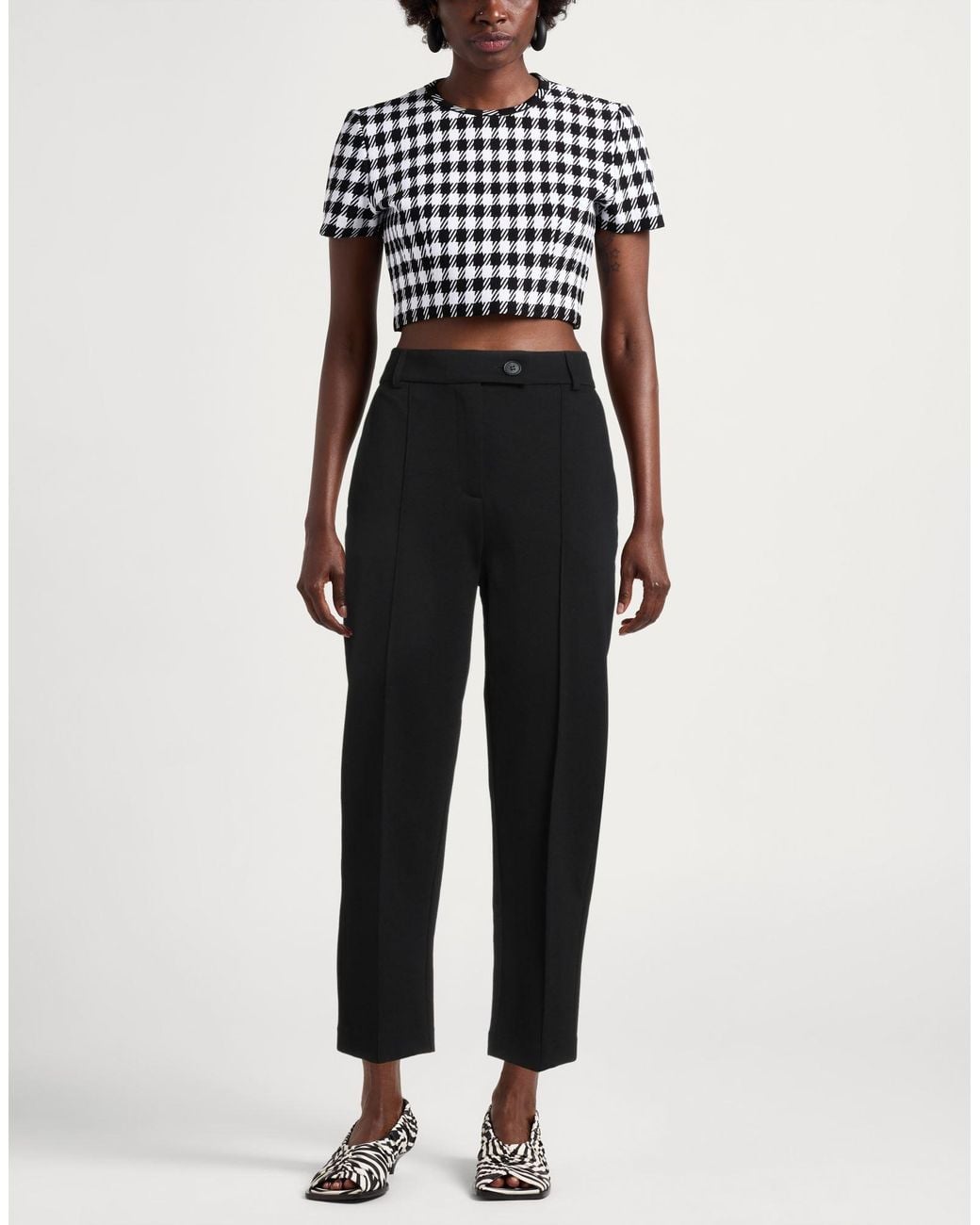MEIMEIJ Black Pants Viscose, Polyamide, Elastane, Acetate