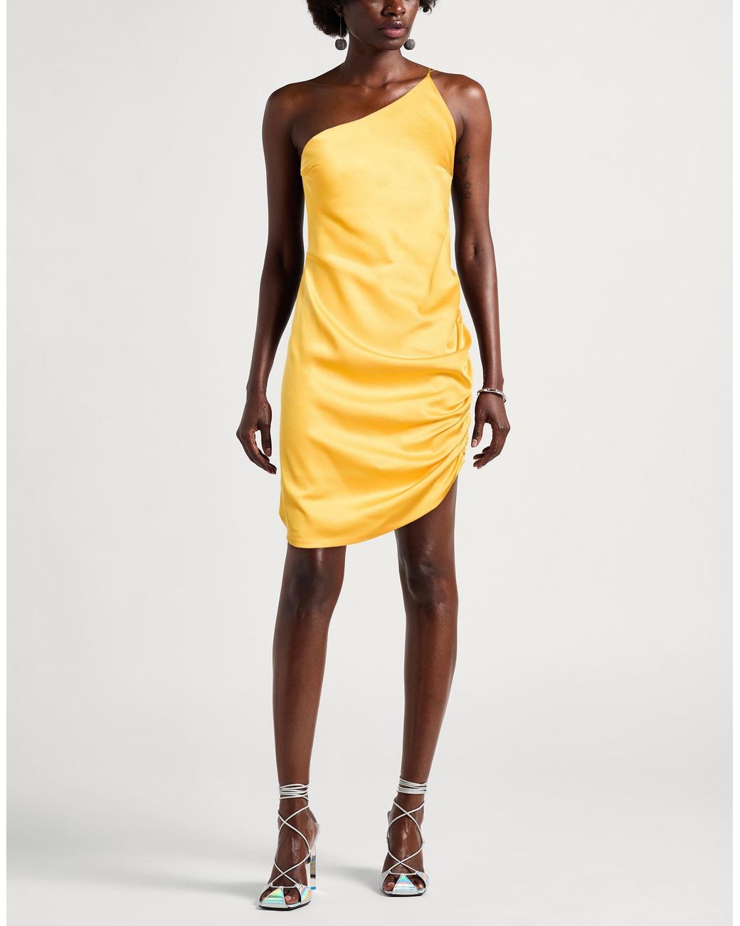 Nineminutes Yellow Mini Dress Polyester, Elastane