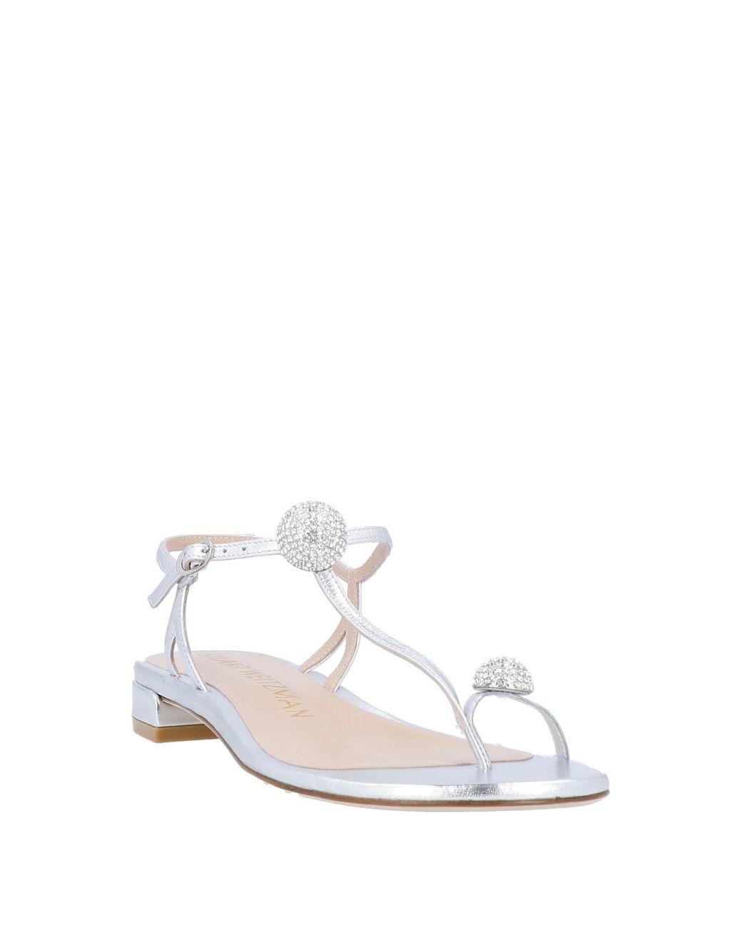 Stuart Weitzman White Toe Post Sandals