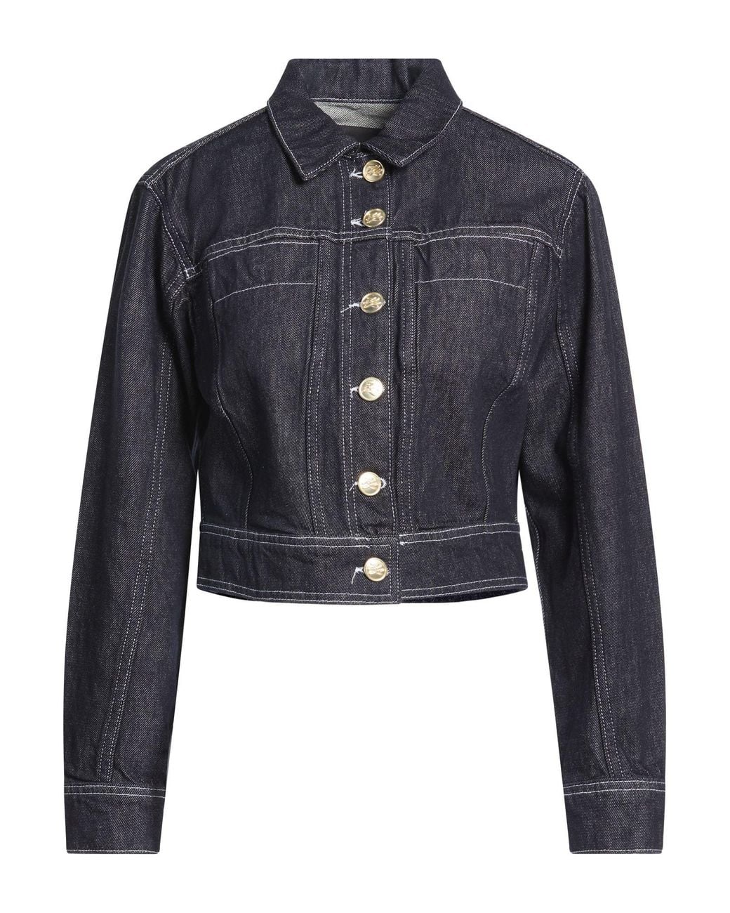 Karl Lagerfeld Blue Denim Outerwear Cotton
