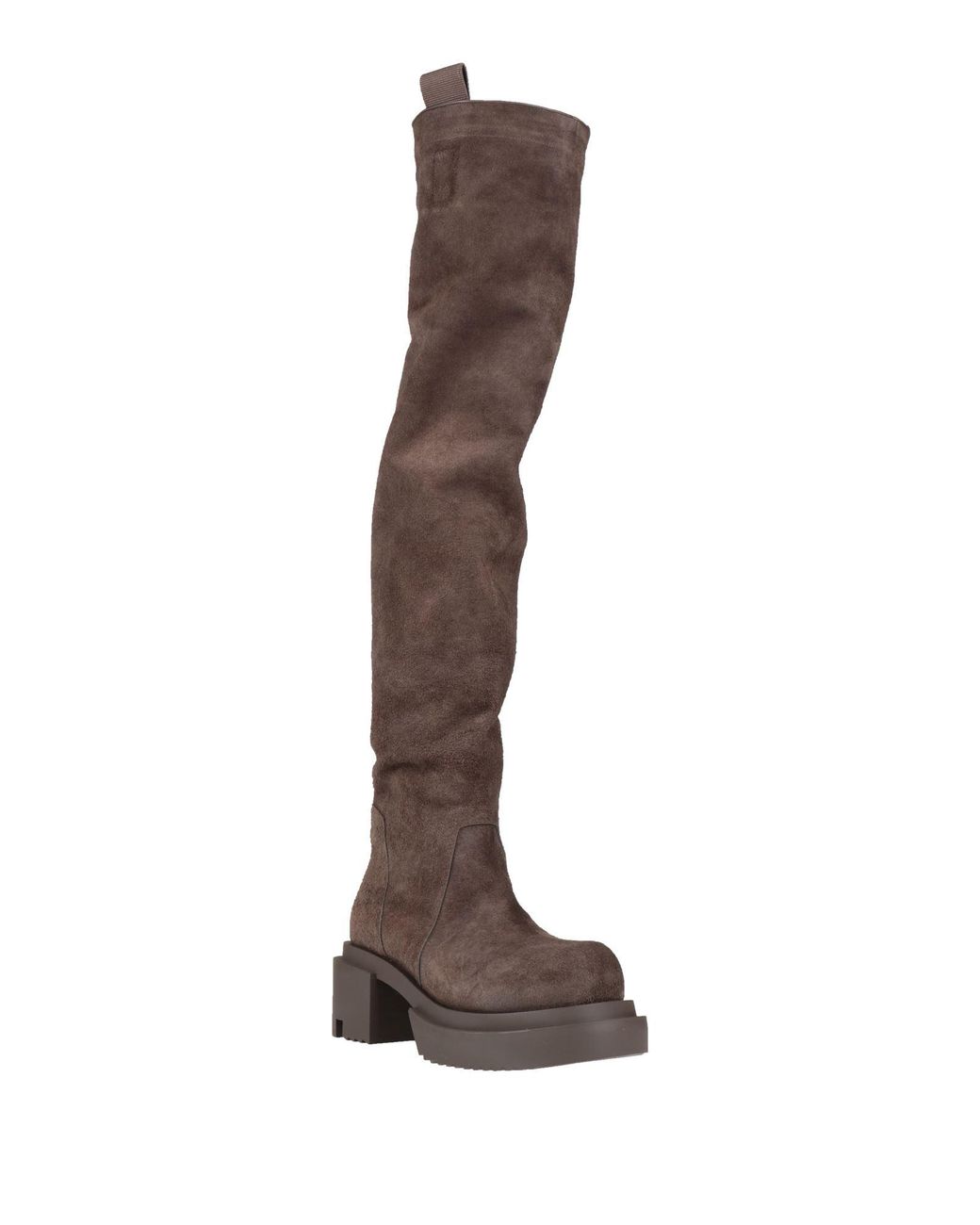 Rick Owens Brown Dark Boot Leather