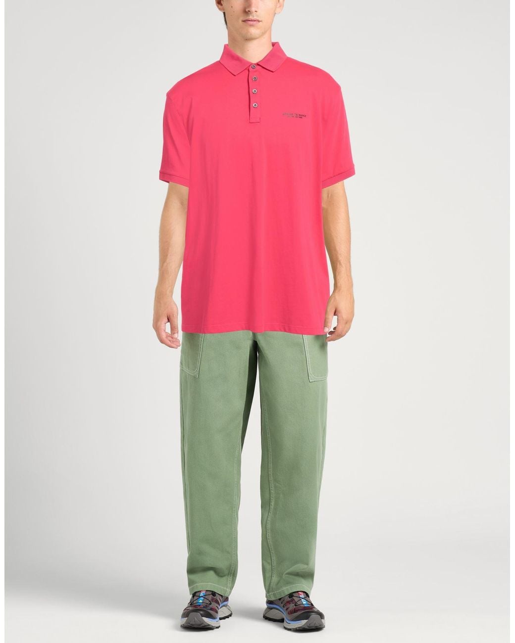ARMANI EXCHANGE Pink Polo Shirt for men