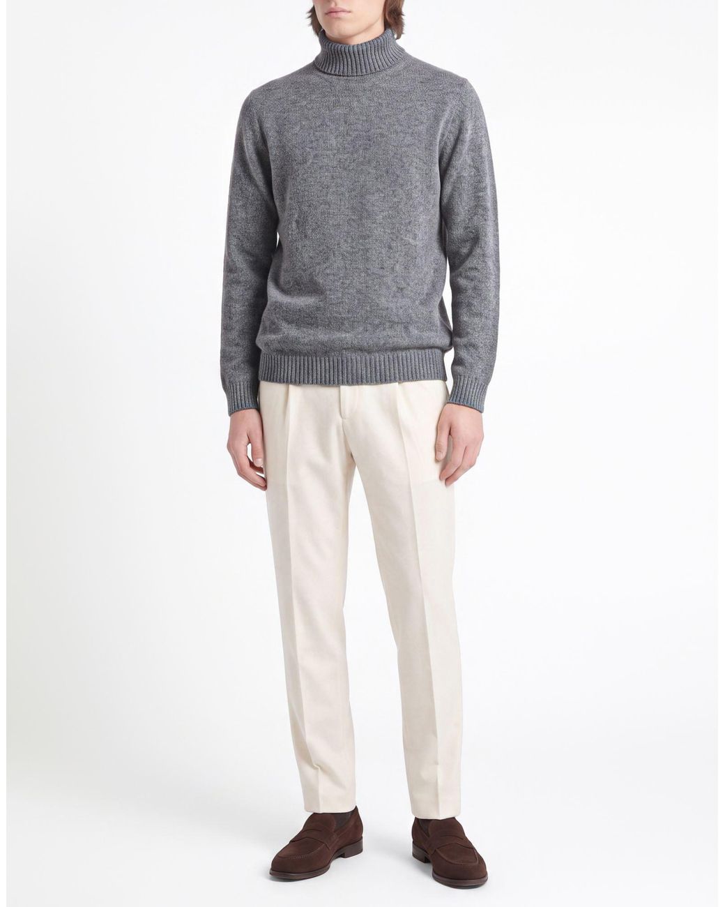 Boglioli Gray Turtleneck Wool, Cashmere for men