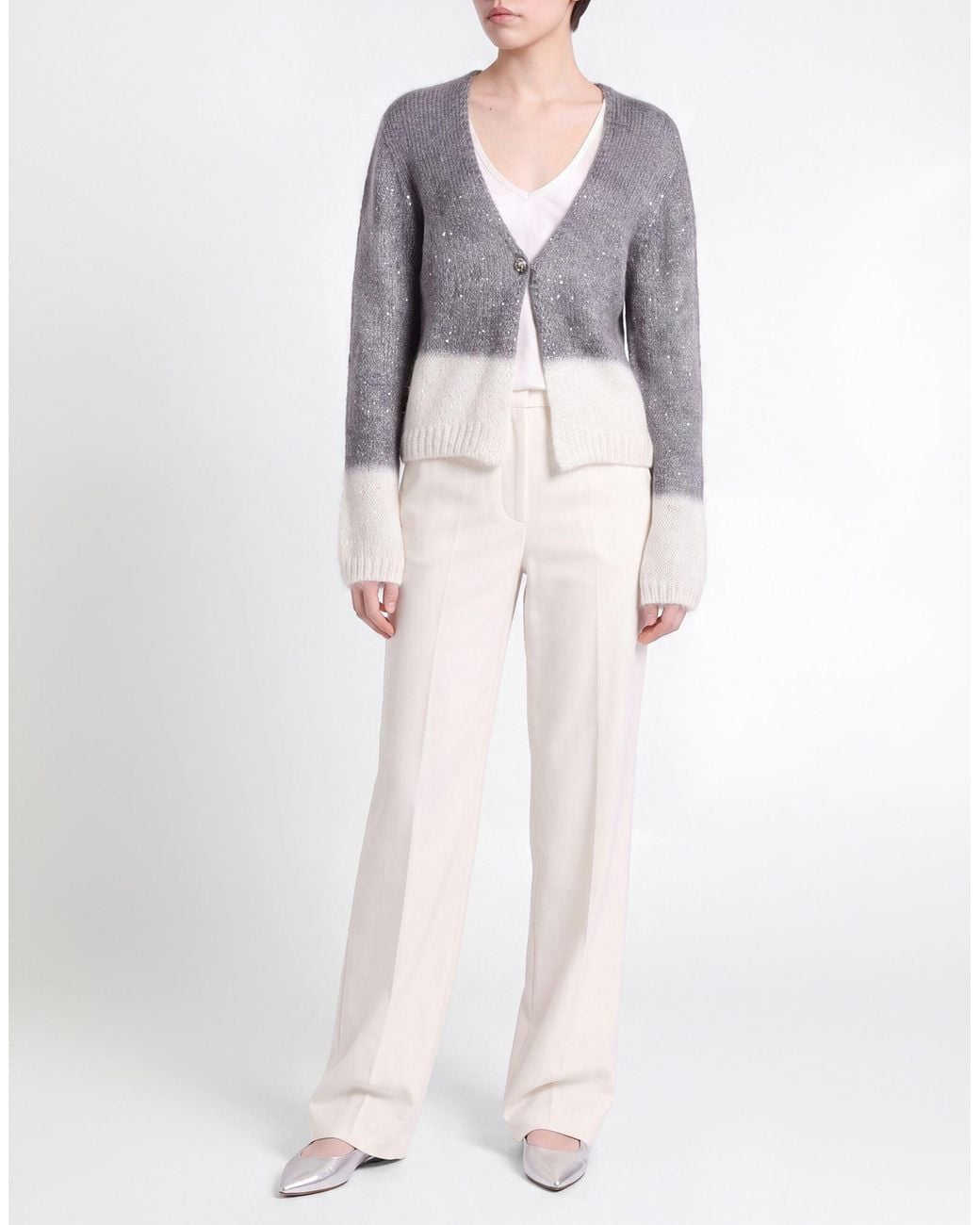 Kaos Gray Cardigan Polyamide, Acrylic, Polyester, Mohair Wool, Wool