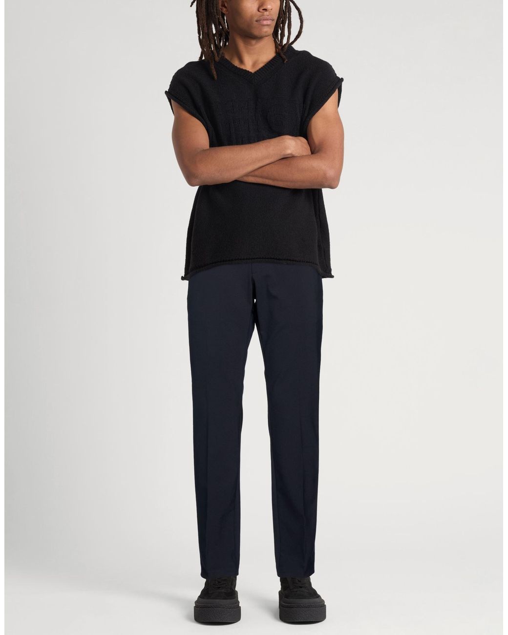 Dondup Blue Midnight Pants Polyester, Virgin Wool, Elastane for men