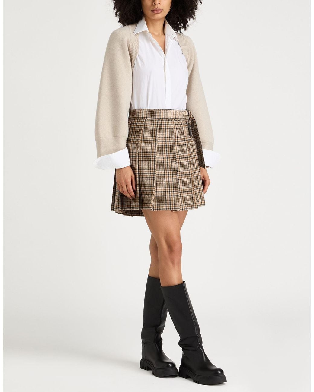 Brunello Cucinelli White Shrug Cashmere, Polyamide, Elastane