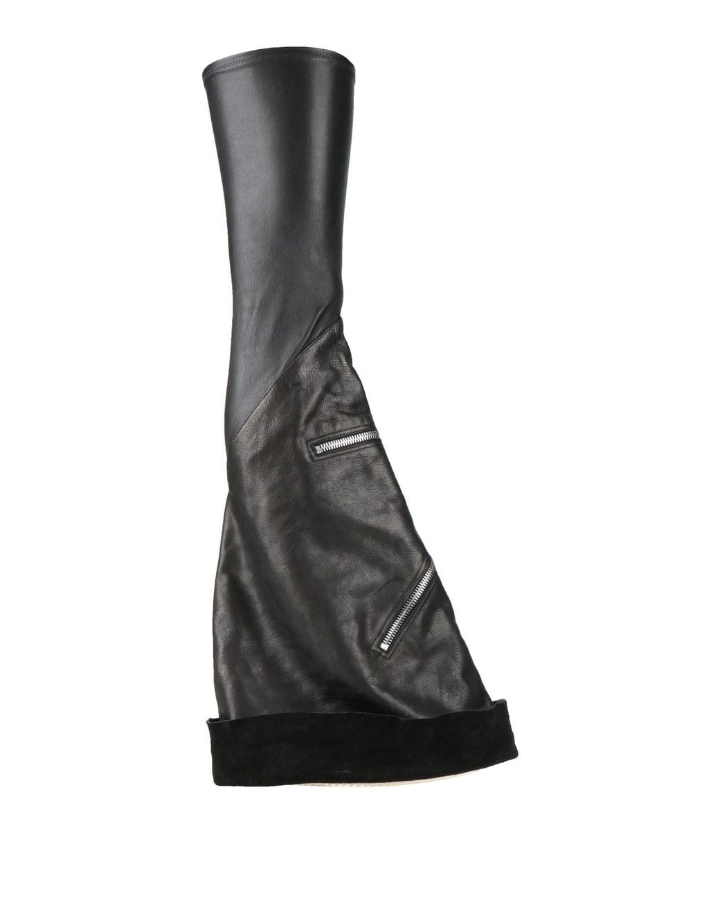Rick Owens Black Boot Leather