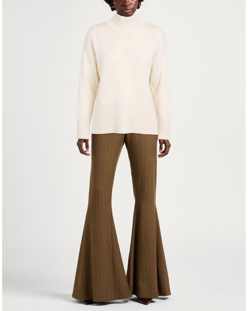 Dondup White Ivory Turtleneck Wool
