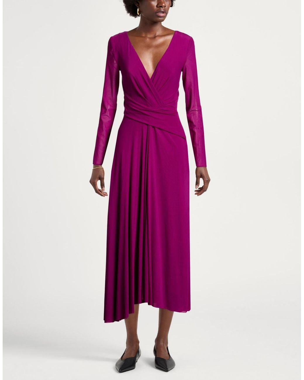 Talbot Runhof Purple Midi-Kleid