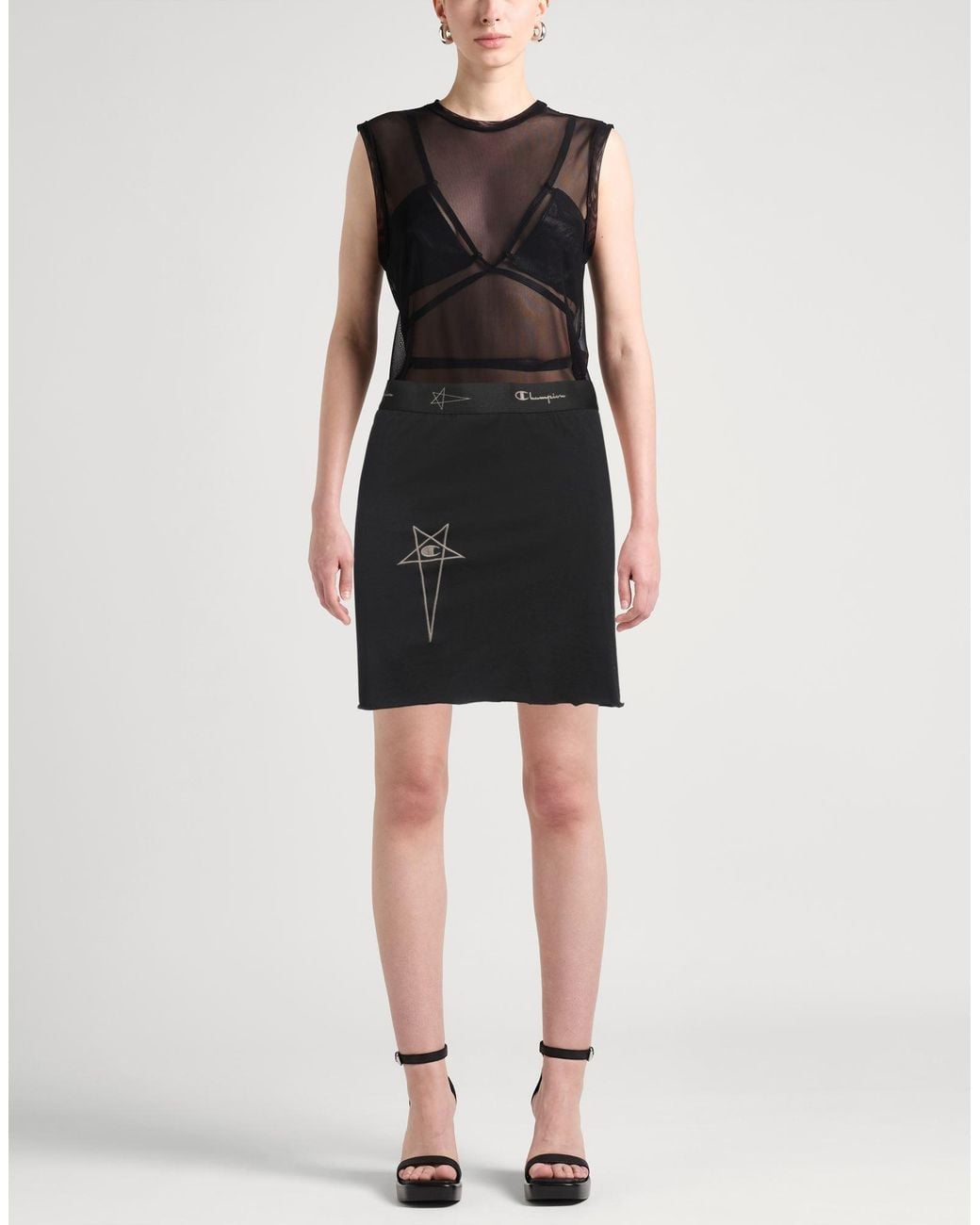 Rick Owens X Champion Black Mini Skirt