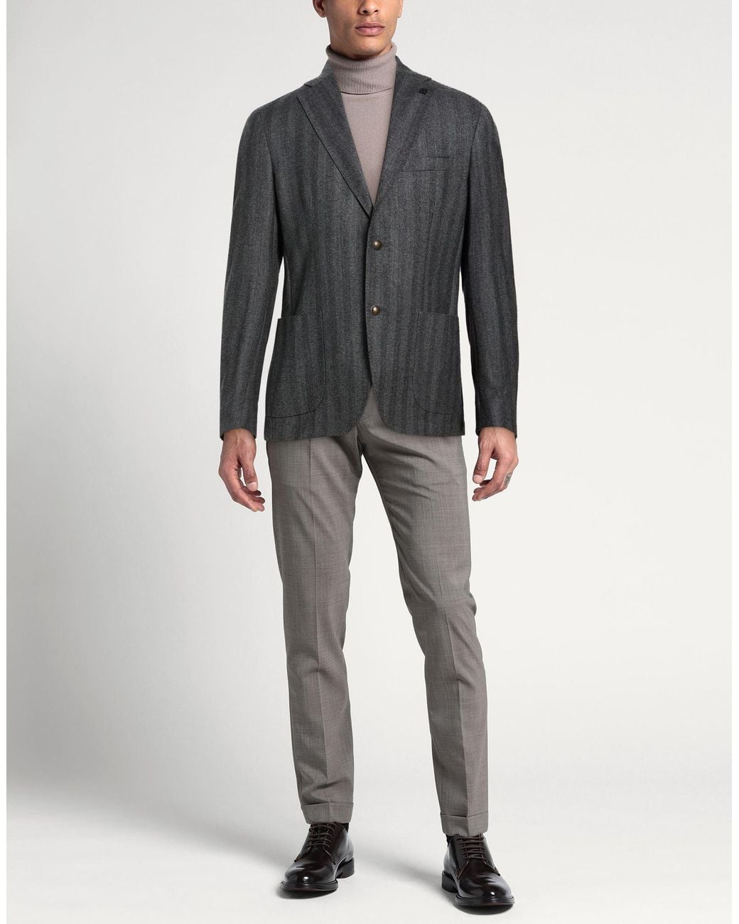 BRERAS Milano Black Charcoal Blazer Virgin Wool for men
