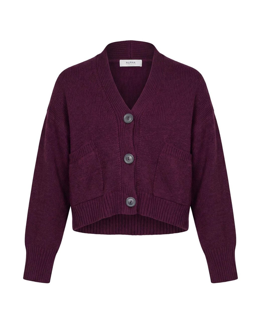 Alpha Studio Purple Cardigan Wool, Alpaca Wool, Polyamide