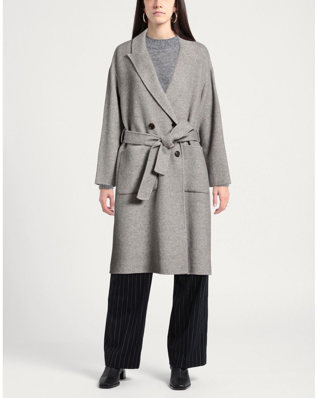 BRERAS Milano Gray Coat Wool, Polyester