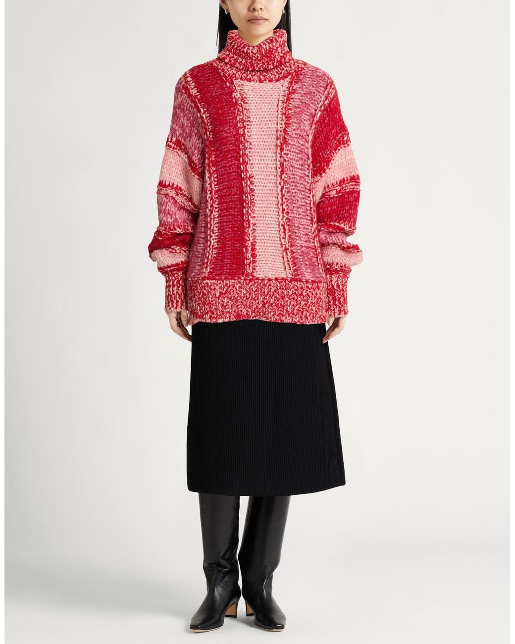 Roberto Collina Red Turtleneck Baby Alpaca Wool, Polyamide, Wool