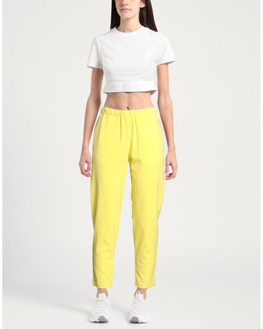 Ottod'Ame Yellow Lime Pants Polyester, Viscose, Elastane