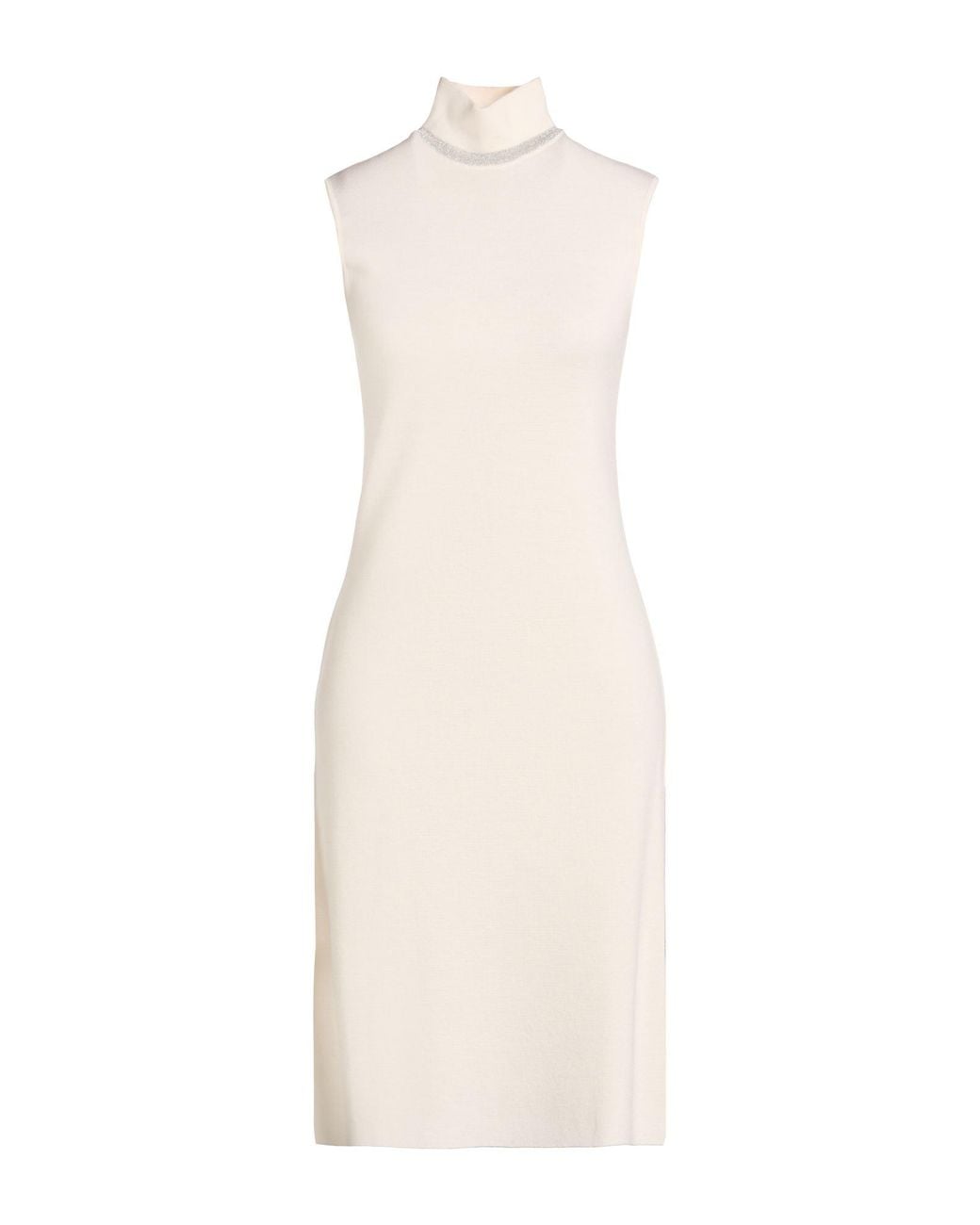 Purotatto White Midi Dress Merino Wool