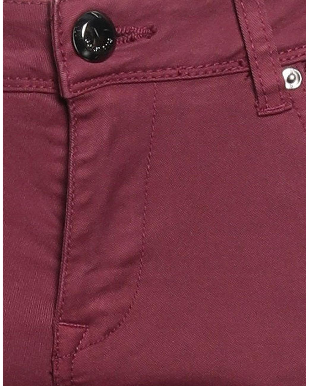 GAUDI Purple Burgundy Pants Cotton, Polyester, Elastane