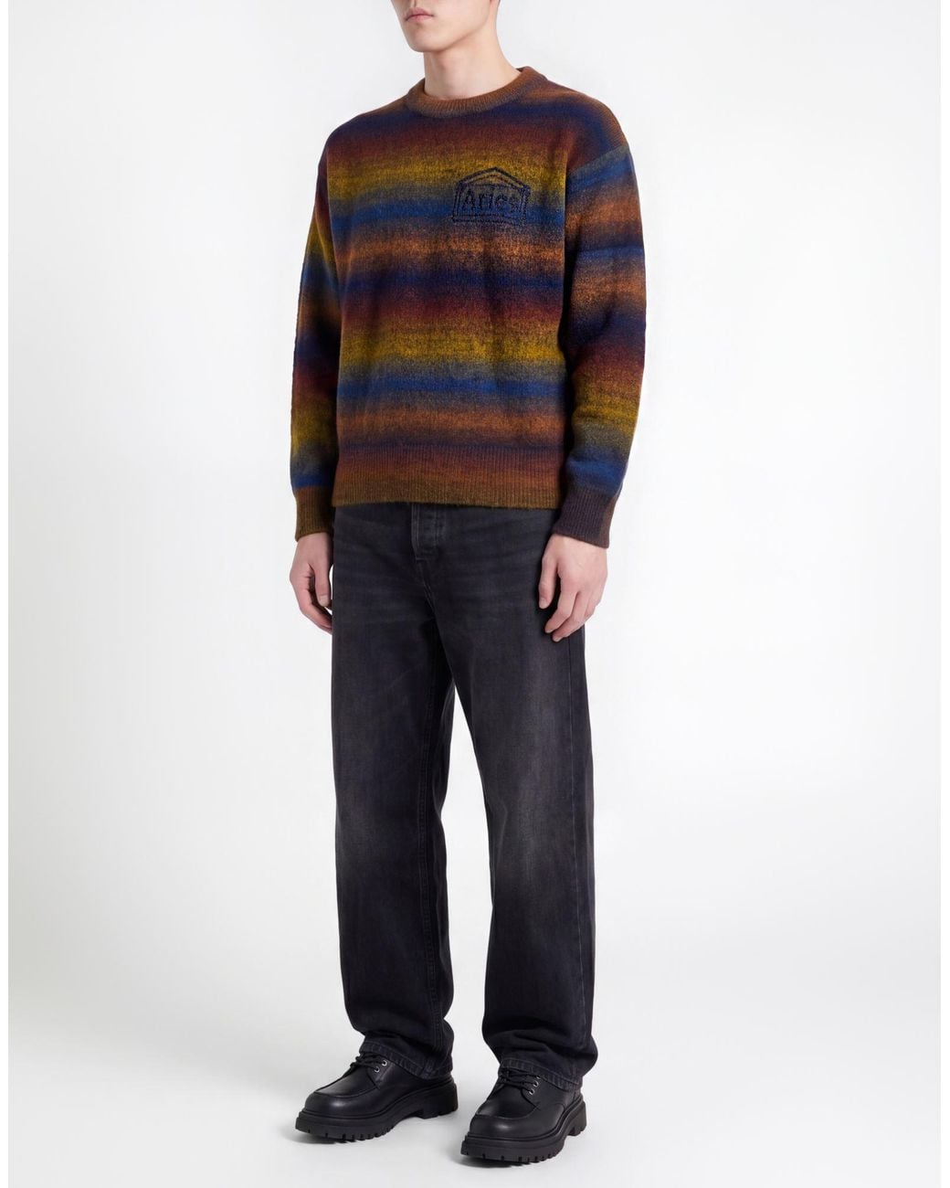 Aries Blue Rust Sweater Polyacrylic, Polyamide, Viscose, Wool, Textile Fibers for men